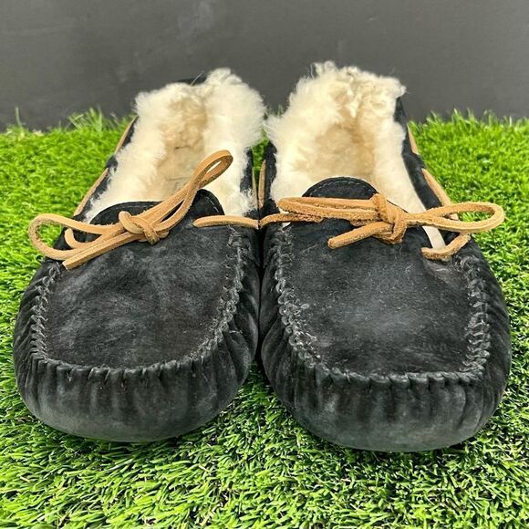 UGG Dakota Black Suede Faux Fur Lined Slippers. Size 6M. - Picture 2 of 13